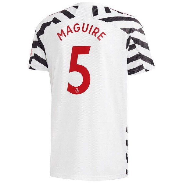 Camiseta Manchester United NO.5 Maguire Tercera Equipación 2020-2021 Blanco